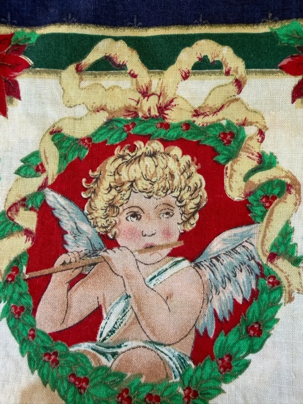 VTG Concord Christmas Musical Angels Handmade Pillow Cover Festive Holiday 14x15